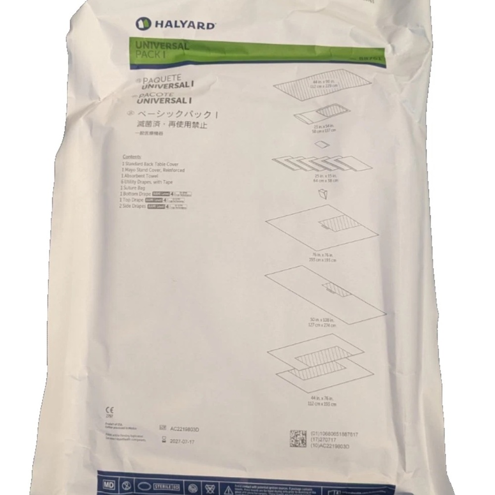 1 Pack Halyard Universal Pack | For Surgical Procedure Sterile 88761
